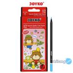 Joyko Pensil Warna Kayu Hitam Black Wood Color Pencils Hexagonal Grip - 12Warna CP-1