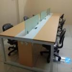 Meja partisi kantor workstation staf 2 4 6 seater sekat kaca QBIC - mobile drawer