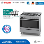 Bosch HSB737357Z Freestanding Dual Fuel Range Cooker 90 cm Stainless Steel Series 6