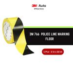 3M 766 Lakban Police Line Tape Marking Floor Hitam Kuning - 2" x 36Y