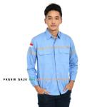 Baju Safety Murah Atasan Wearpack Tangan panjang Serangan Karyawan - Biru Muda, S