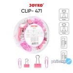 Clip Set Klip Penjepit Kertas Joyko 4 Type - CLIP-471 PINK