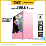 PC Case Pink Armaggeddon Ruby B-V Casing PC Gaming ATX With Powersuply