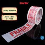 Lakban Fragile Jangan Dibanting Opp Tape Joyko OPP 48 mm - 50M White 4FR