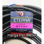 kabel eterna NYYHY 2x0.75 / eterna hitam serabut 2x0,75