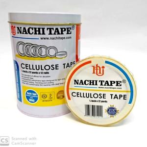 (12 pcs) Cellulose Tape Cello Nachi 1/2 inch 12mm x 72yard Selotip
