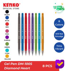 KENKO GEL PEN DM-100S Diamond Heart Mix 8 Colors (One Card)