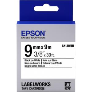 Epson Label Cartridge Standard LK-3WBN Standard Black on White 9mm