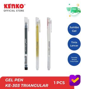 KENKO GEL PEN KE-303 (T-Gel /Triangular) - Hitam