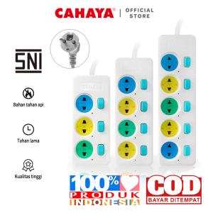 CAHAYA - Stop Kontak Kabel 1.5/3/5 Meter & 3/4/5 Lubang / Gepeng Saklar SNI SC-793/4/5