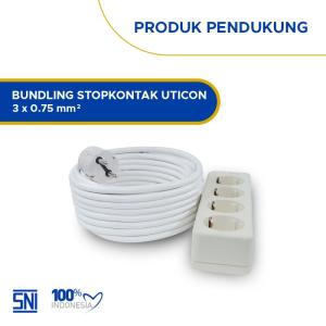 Wilson Cables - Stop Kontak Uticon 5 Meter (NYMHY 3x0.75 + Extension Isi 4) - Hitam