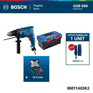 BUNDLING GSB 600 + X-Line 33 Pcs / Impact Drill with Accessories