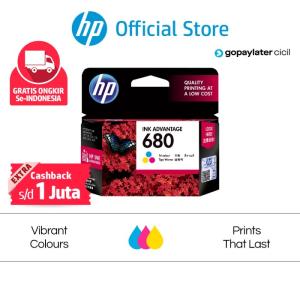 Tinta Printer HP Original 680 Warna Tri Color Cartridge Combo 2 Pack
