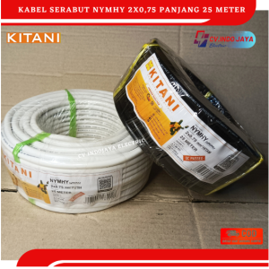 Kabel NYMHY 2X0,75 mm KITANI panjang 25 meter kabel listrik serabut
