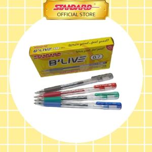 STANDARD PEN BLIVE 0.7 GEL ISI 12 PCS (Alat Tulis, Pulpen, Pena, Ball Point) - Hitam