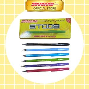 STANDARD PEN ST009 CERAMIC BALL 0.5 BLACK ISI 12 PCS - Biru