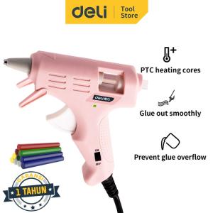 Deli Hot Melt Glue Gun / Lem Tembak 20W 2 Warna 10 Lem DL39002X - Pink
