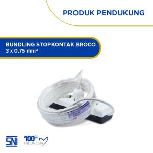 WILSON CABLES - Stop Kontak Broco 5 Meter (NYMHY 3x0.75 + Extension Isi 4) - Hitam