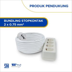 Paket Sekontak Sehati - Uticon (Kabel 2x0.75 5 Meter + Stop Kontak) - White
