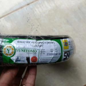 Kabel NYAF hitam 2,5 mm merk Yunitomo