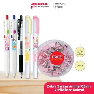 Zebra Sarasa Animal x Mildliner Animal - free 1 box paper clip