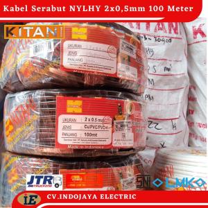 Kabel Listrik NYLHY 2x0,5mm Kitani Panjang 100 meter Kabel Listrik Serabut tembaga murni dijamin kualitasnya