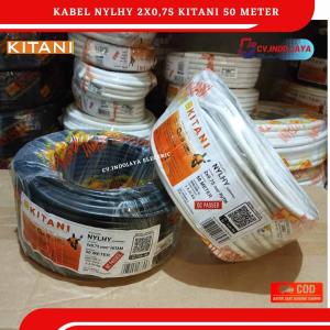 Kabel Listrik NYLHY 2X0,75 KITANI panjang 50 meter kabel serabut terbuat dari tembaga murni berkualitas