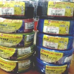 Kabel NYAF 1x2.5 mm Hitam Meteran SUPREME
